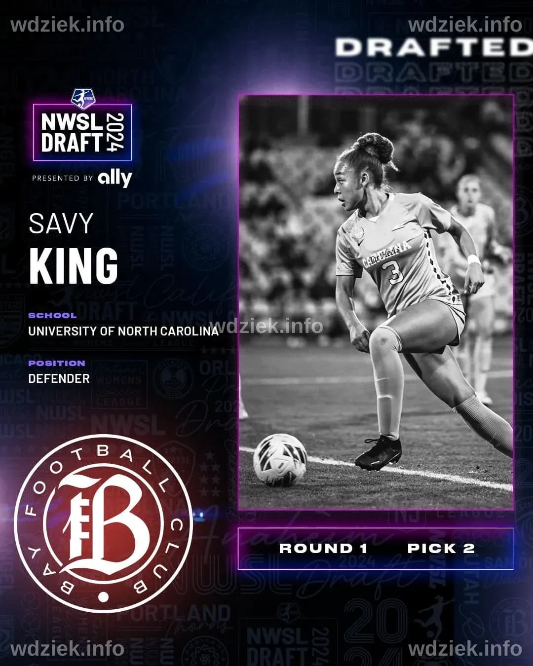 [NWSL] Bay FC selects UNC defender Savy King with the #2 pick in the ...